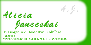 alicia janecskai business card